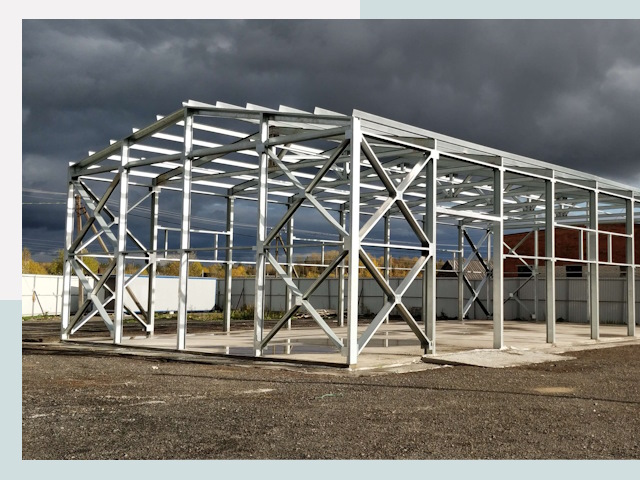 Двускатные ангары в Керчь от 613 руб. за квадрат