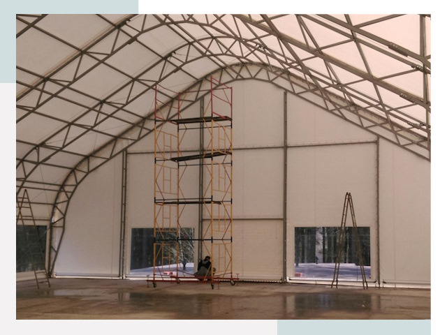 Шатровые ангары в Керчи